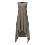Asymmetrical Sleeveless Midi Dress dylinoshop