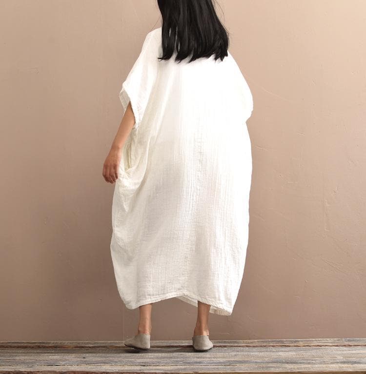 Loose Pure Colors Cotton Linen Maxi Dress  | Zen dylinoshop