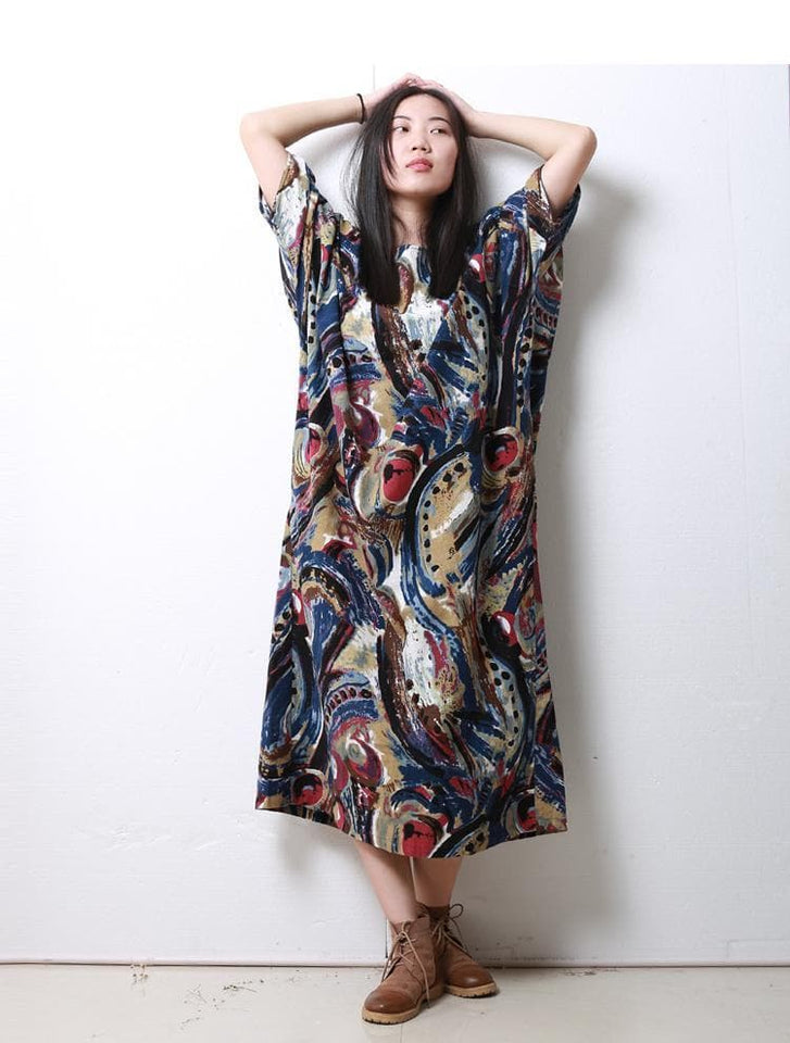 Abstract Art Inspired Midi Dress dylinoshop