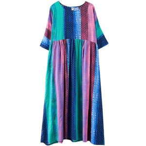 Oversized Bohemian Striped Dress Buddha Trends