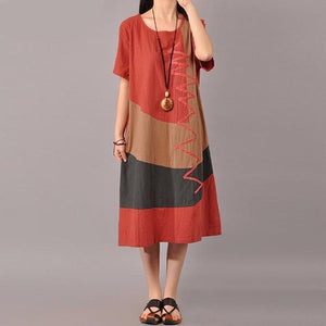 Geometric Vintage Plus Size Dress dylinoshop