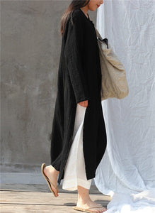 Oversized Cotton Linen Tunic Dress | Zen Buddha Trends