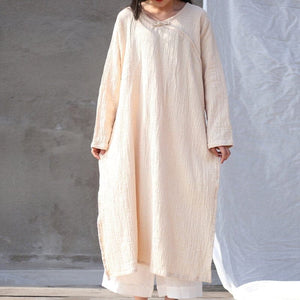 Oversized Cotton Linen Tunic Dress | Zen Buddha Trends