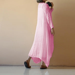 Pure Color Shana Loose Midi Long Dress | Zen Buddha Trends