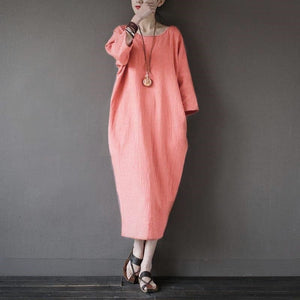 Tulip Cotton Linen Midi Dress | Zen Buddha Trends