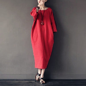 Tulip Cotton Linen Midi Dress | Zen Buddha Trends