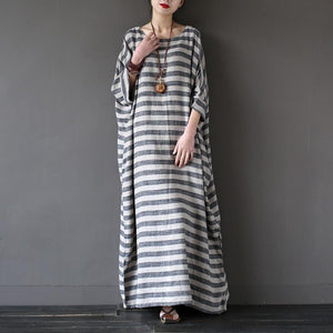 Striped Oversized Maxi Dress Buddha Trends