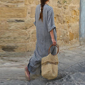 Striped Oversized Maxi Dress  | Zen Buddha Trends