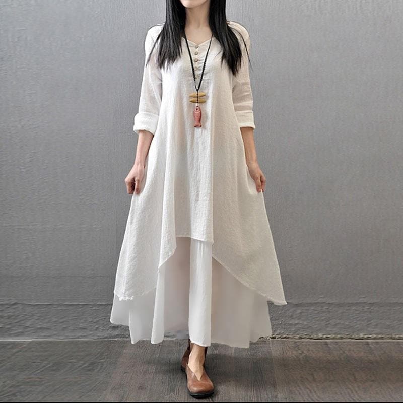 Asymmetrical Double Layered Irene Dress dylinoshop