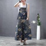 Wide Leg Loose Floral Overall Buddha Trends