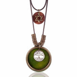 6 Pointed Star with Tree Of Life Wooden Necklace dylinoshop