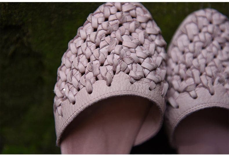 Handmade Pink Leather Sandals dylinoshop