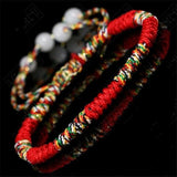 Handmade Tibetan Knot Bracelet With Beads dylinoshop