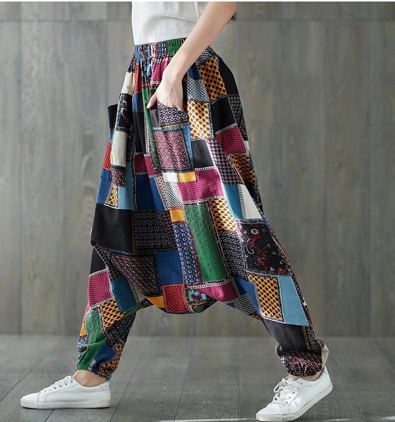 Colorful Patchwork Harem Pants dylinoshop