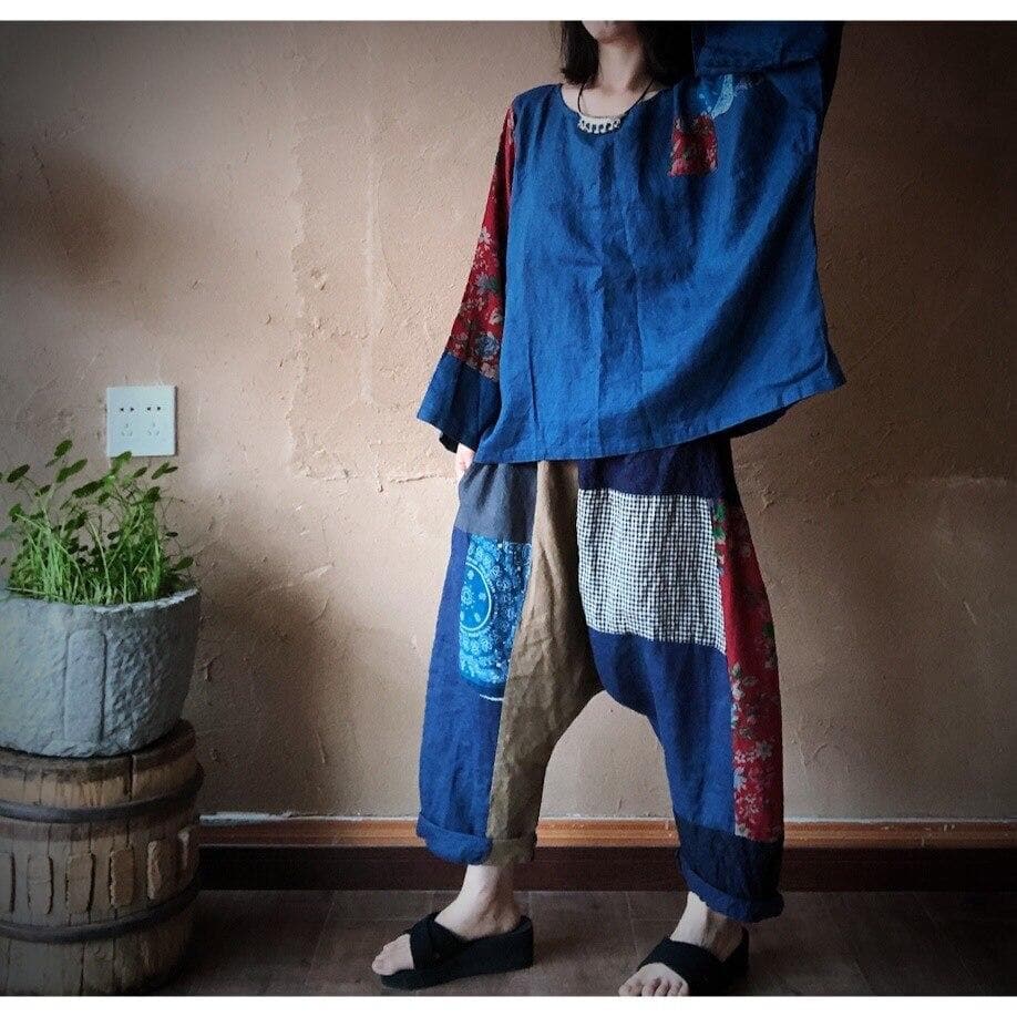 Floral Patchwork Harem Pants | Hippie dylinoshop
