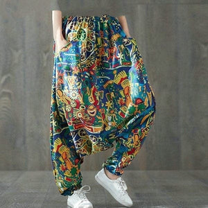 Colorful Plus Size Drop Crotch Harem Pants dylinoshop