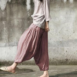 Pure Color Pleated Flowy Harem Pants | Lotus Buddha Trends