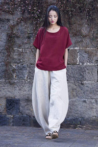 Wide Leg Linen Harem Pants | Zen Buddha Trends