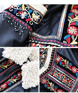 Enchanting Floral Embroidered Jacket | Mandala dylinoshop