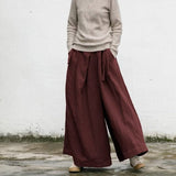 Oversized Wide Leg Linen Pants | Lotus Buddhatrends