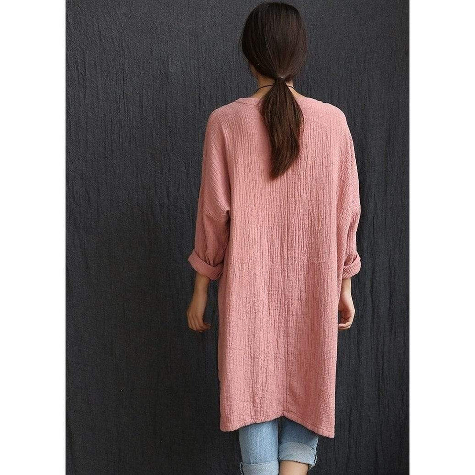 Long Sleeves Asymmetrical Cotton Shirt  | Zen dylinoshop
