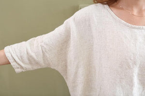 Loose Cotton and Linen Shirt | Zen dylinoshop