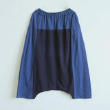 Navy Blue Cotton Linen Harem Pants | Lotus Buddha Trends