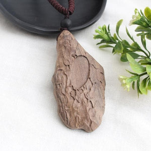 Ancient Stone Adjustable Sandalwood Pendant Necklace DYLINOSHOP