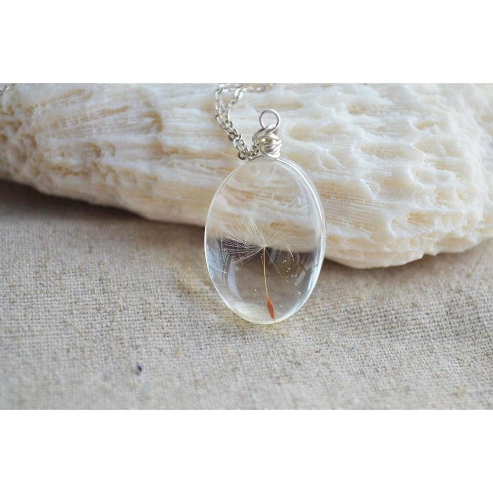 Dandelion Seed Glass Necklace dylinoshop