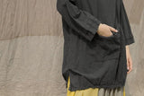 Harmony Grey Cotton Linen Shirt | Lotus dylinoshop