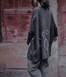 Vintage Grey Cotton and Linen Tie Dye Top | Lotus Buddha Trends