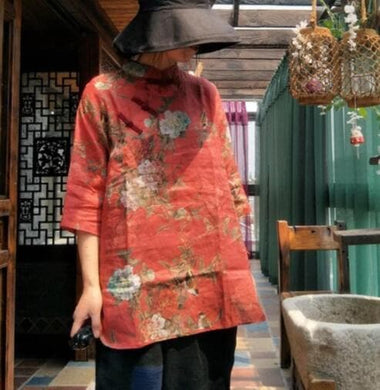 Zen Casual Floral Chinese Shirt  | Zen Buddha Trends