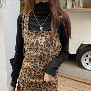 Leopard Prints Overall Dress Mini dylinoshop