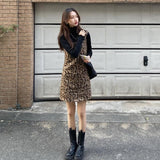 Leopard Prints Overall Dress Mini dylinoshop
