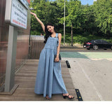 Drama Free Maxi Denim Overall Dress dylinoshop