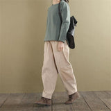 Loose Corduroy Pants With Pockets dylinoshop