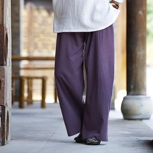 Wide Leg Flowy Linen Palazzo Pants  | Zen Buddha Trends