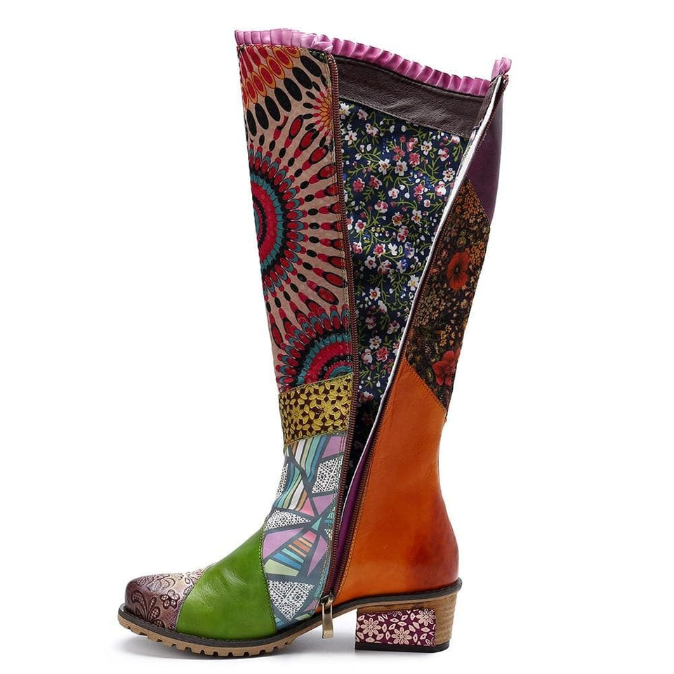 Raya Sunshine Boho Hippie Knee High Boots Buddha Trends