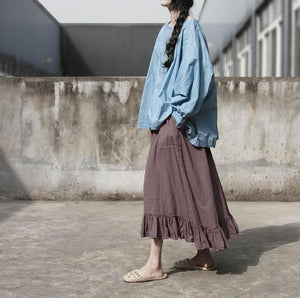 Vintage Cotton Ruffle Skirt | Lotus Buddha Trends