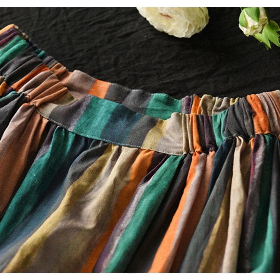 Pure Vintage Striped Skirt Buddha Trends
