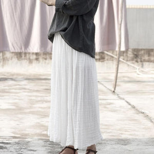 Vintage White Cotton Skirt | Lotus Buddha Trends