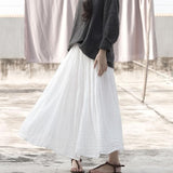 Vintage White Cotton Skirt | Lotus Buddha Trends