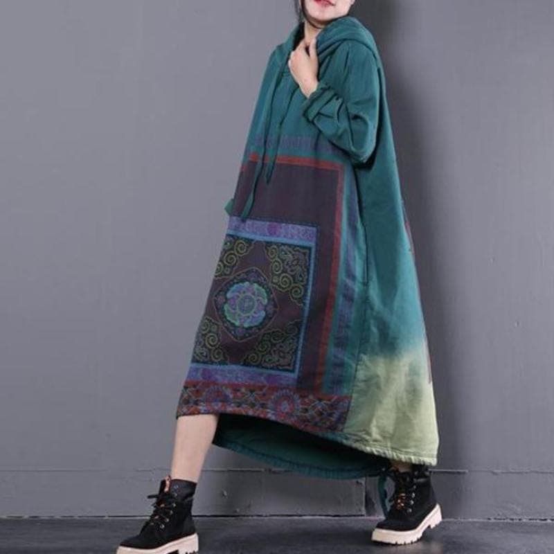 Crystal Aura Hooded Sweater Dress dylinoshop