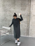 Oversized Hooded Long Sweater Dress Buddha Trends