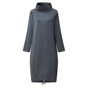 Plus Size Oversized Turtleneck Sweater Dress Buddha Trends