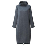 Plus Size Oversized Turtleneck Sweater Dress Buddha Trends