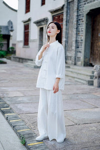 Zen Casual Cotton Linen Blouse | Zen Buddha Trends