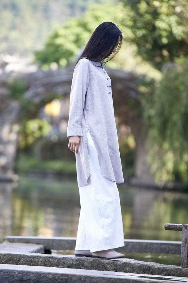 Zen Style Long Linen Blouse  | Zen Buddha Trends