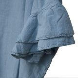 Butterfly Sleeve Cotton Linen Shirt dylinoshop