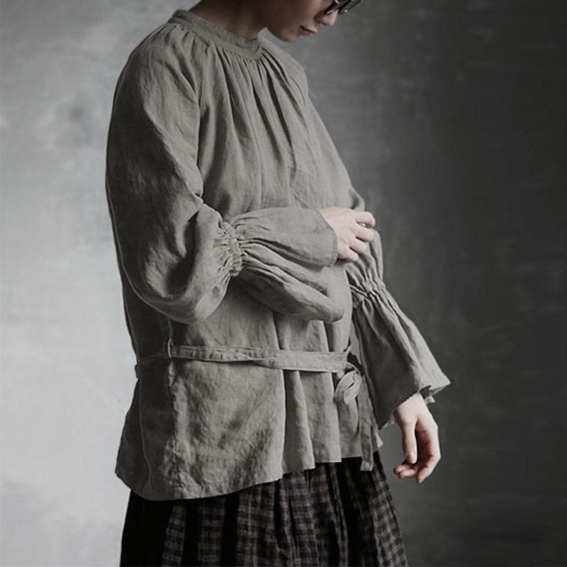 Victorian Era Flare Sleeve Cotton Shirt Buddha Trends